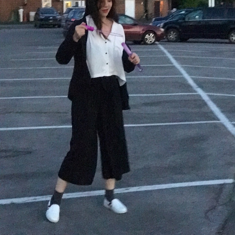 Zara belted wide leg pants